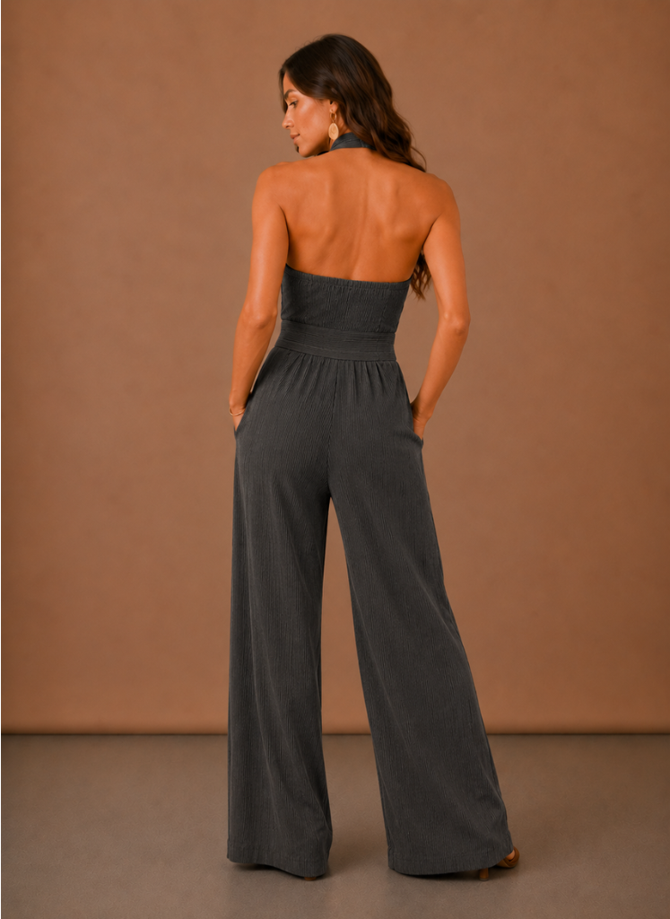 Women’s Halter Wide Leg Jumpsuit – Elegant Summer Occasion | Areleon