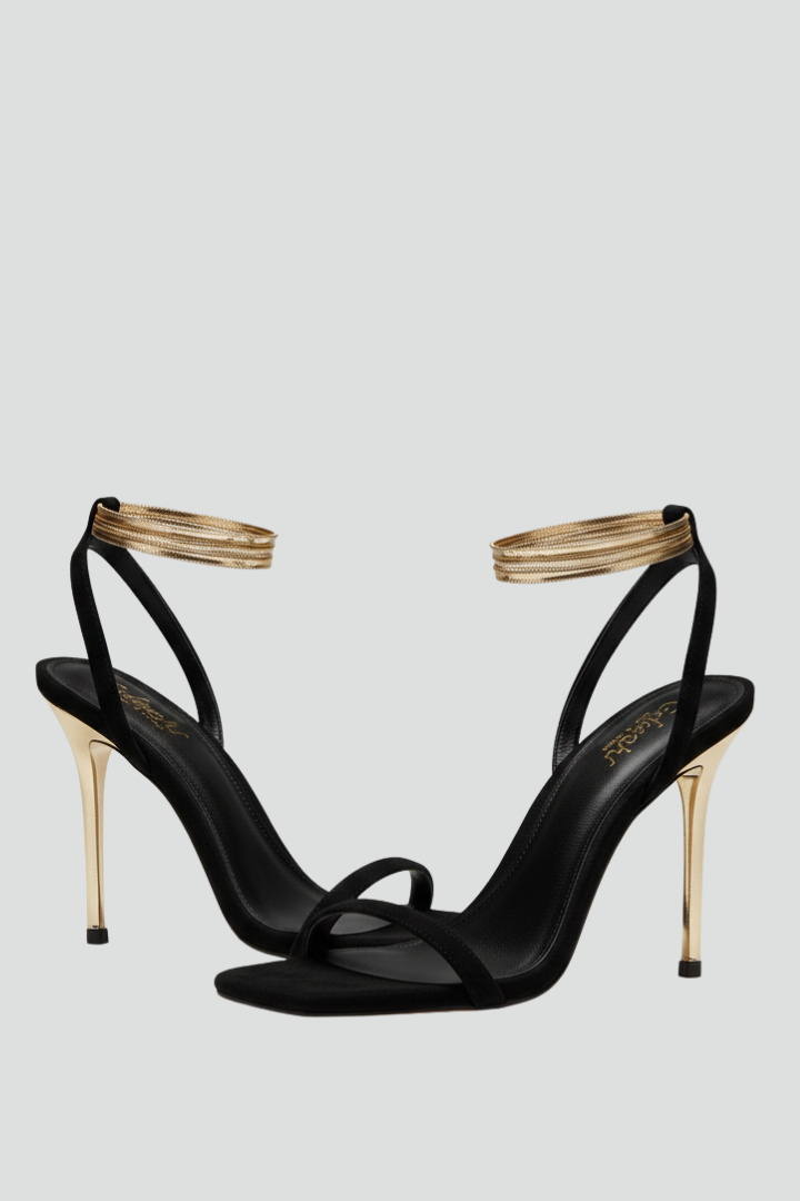 Laura Strappy High-Heel Ankle-Strap Sandals