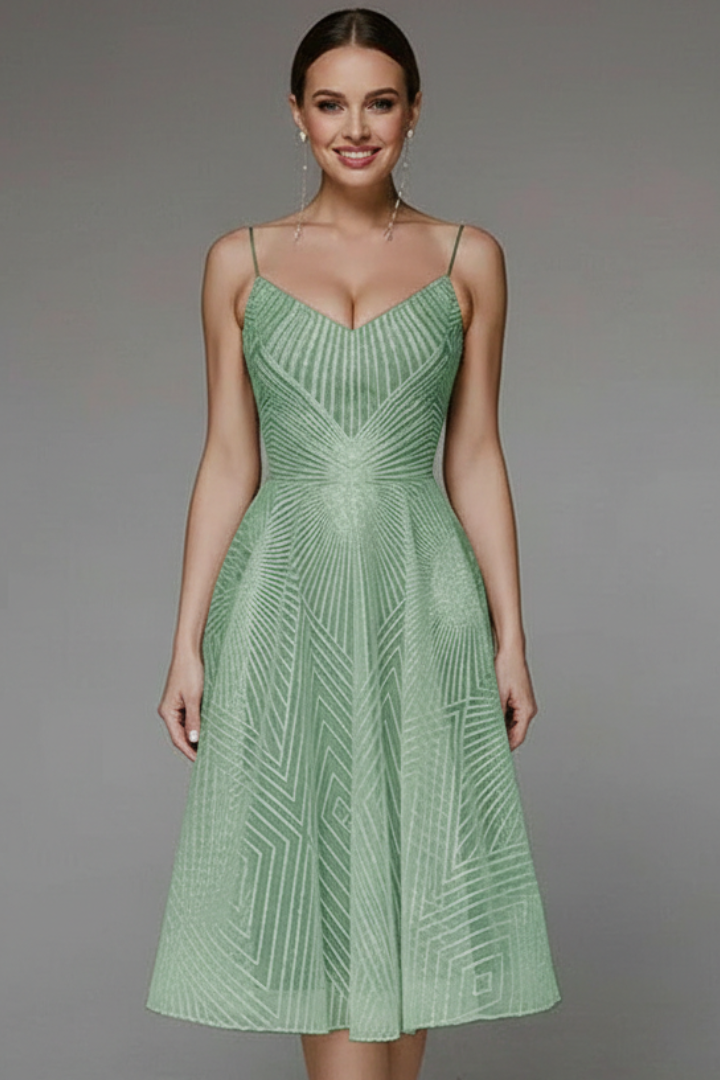 Katharina Spaghetti Strap A-Line Midi Dress