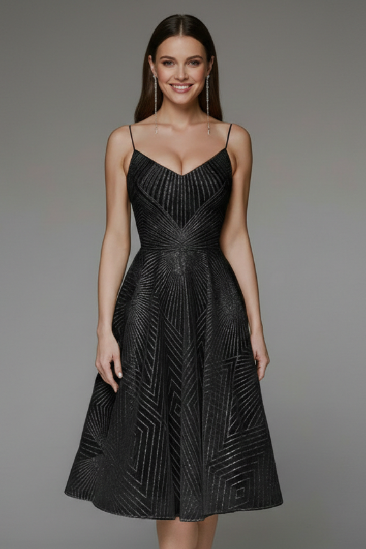 Katharina Spaghetti Strap A-Line Midi Dress