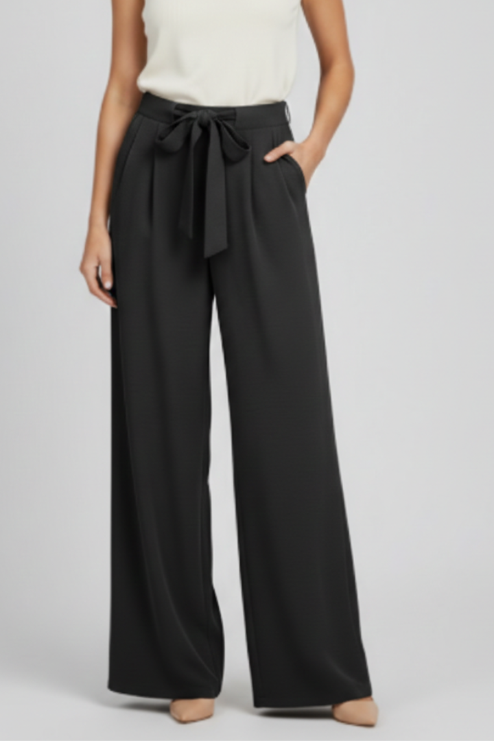Karin Drawstring Wide-Leg Palazzo Pants