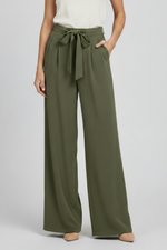 Karin Drawstring Wide-Leg Palazzo Pants