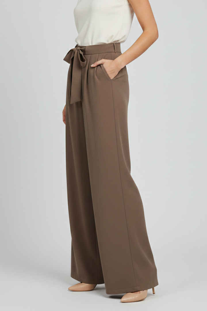 Karin Drawstring Wide-Leg Palazzo Pants