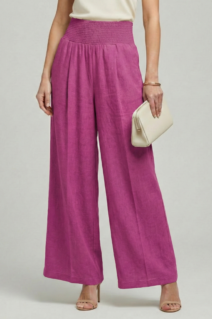 Carolin High-Waist Pleated Palazzo Pants