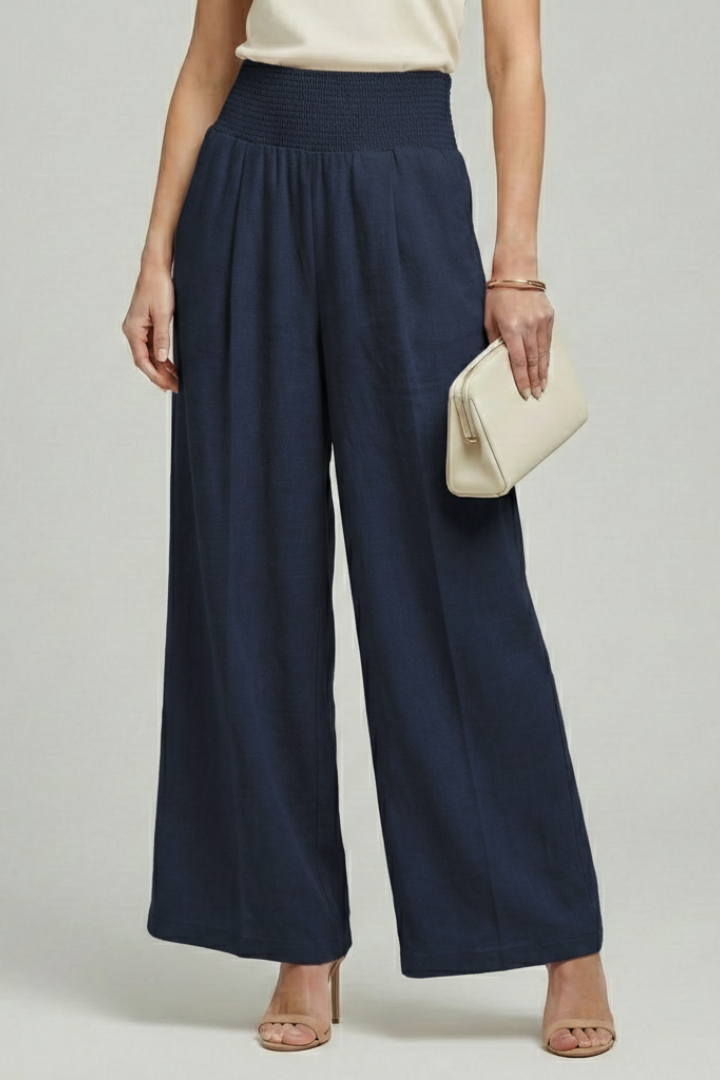 Carolin High-Waist Pleated Palazzo Pants