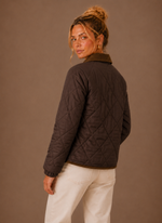 Women's Quilted Puffer Jacket with Corduroy Collar | Areleon