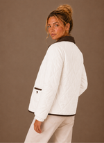 Women's Quilted Puffer Jacket with Corduroy Collar | Areleon