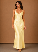 Women’s Satin Cowl Neck Maxi Dress – Elegant Evening Occasion | Areleon