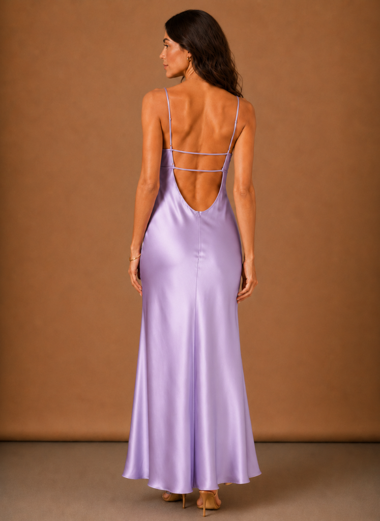 Women’s Satin Cowl Neck Maxi Dress – Elegant Evening Occasion | Areleon