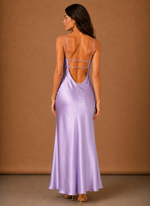 Women’s Satin Cowl Neck Maxi Dress – Elegant Evening Occasion | Areleon