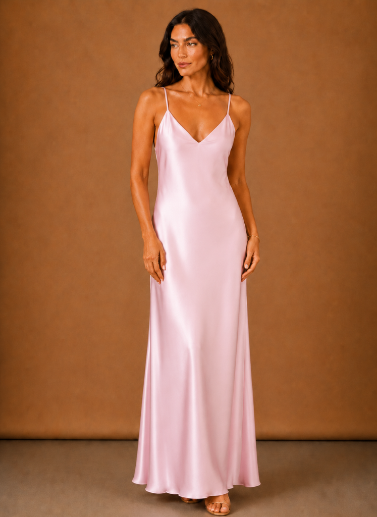 Women’s Satin Cowl Neck Maxi Dress – Elegant Evening Occasion | Areleon