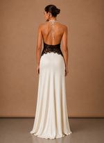 Women’s Satin Halter Maxi Dress – Elegant Wedding Guest | Areleon