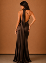 Women’s Satin One Shoulder Maxi Dress – Elegant Evening Occasion | Areleon
