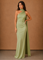 Women’s Satin One Shoulder Maxi Dress – Elegant Evening Occasion | Areleon