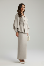 Andrea V-Neck Blazer and Skirt Set