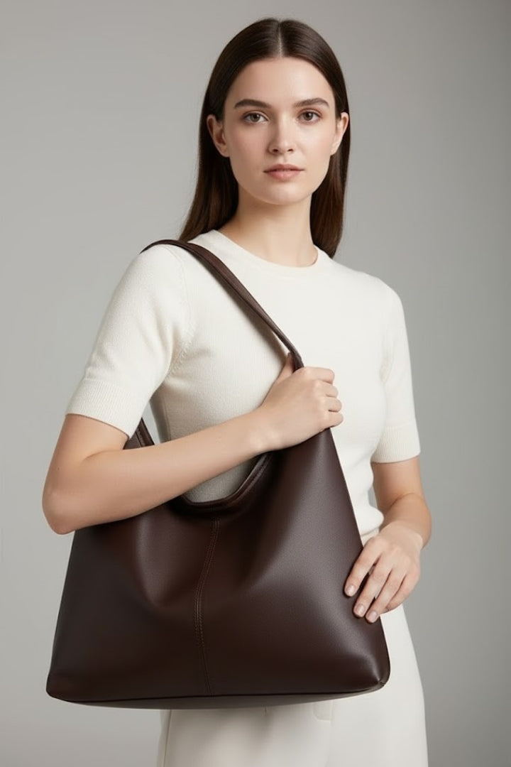 Jacqueline Classic Faux Leather Tote Bag