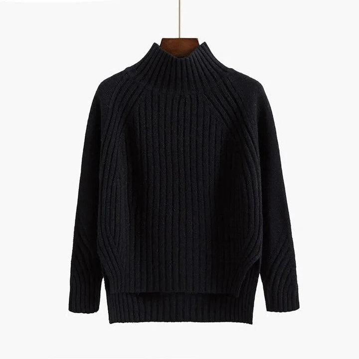 Beatrice Ribbed High-Neck Winter Sweater