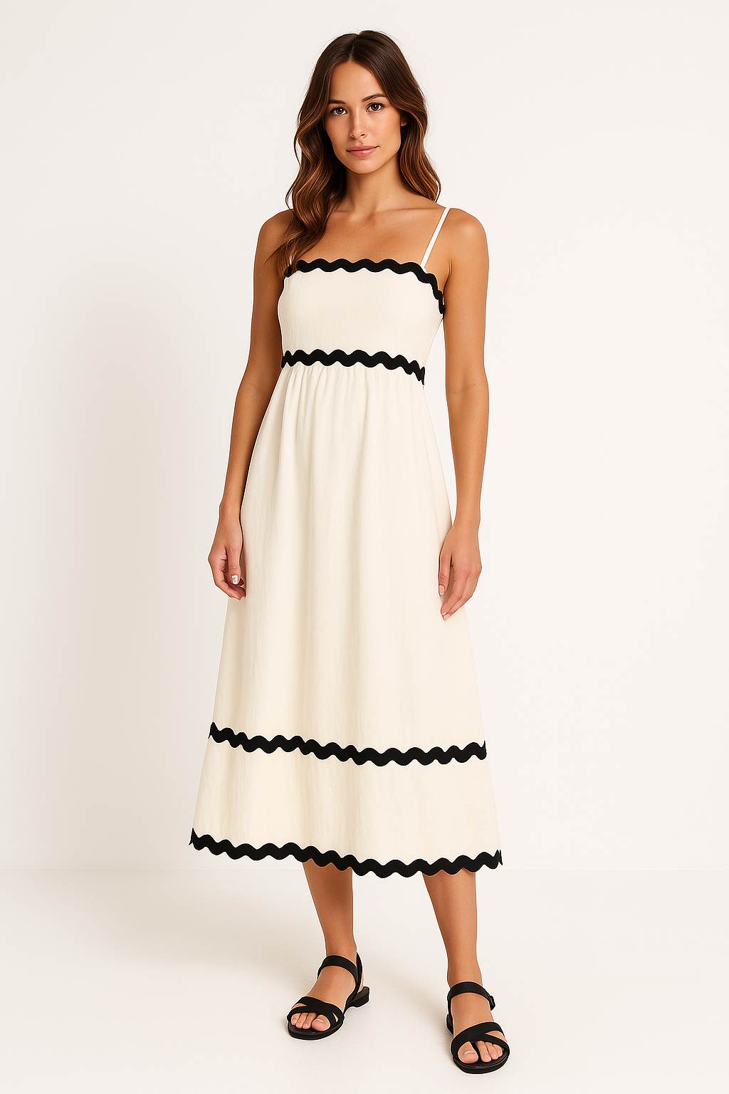 Helga A-Line Maxi Dress with Spaghetti Straps