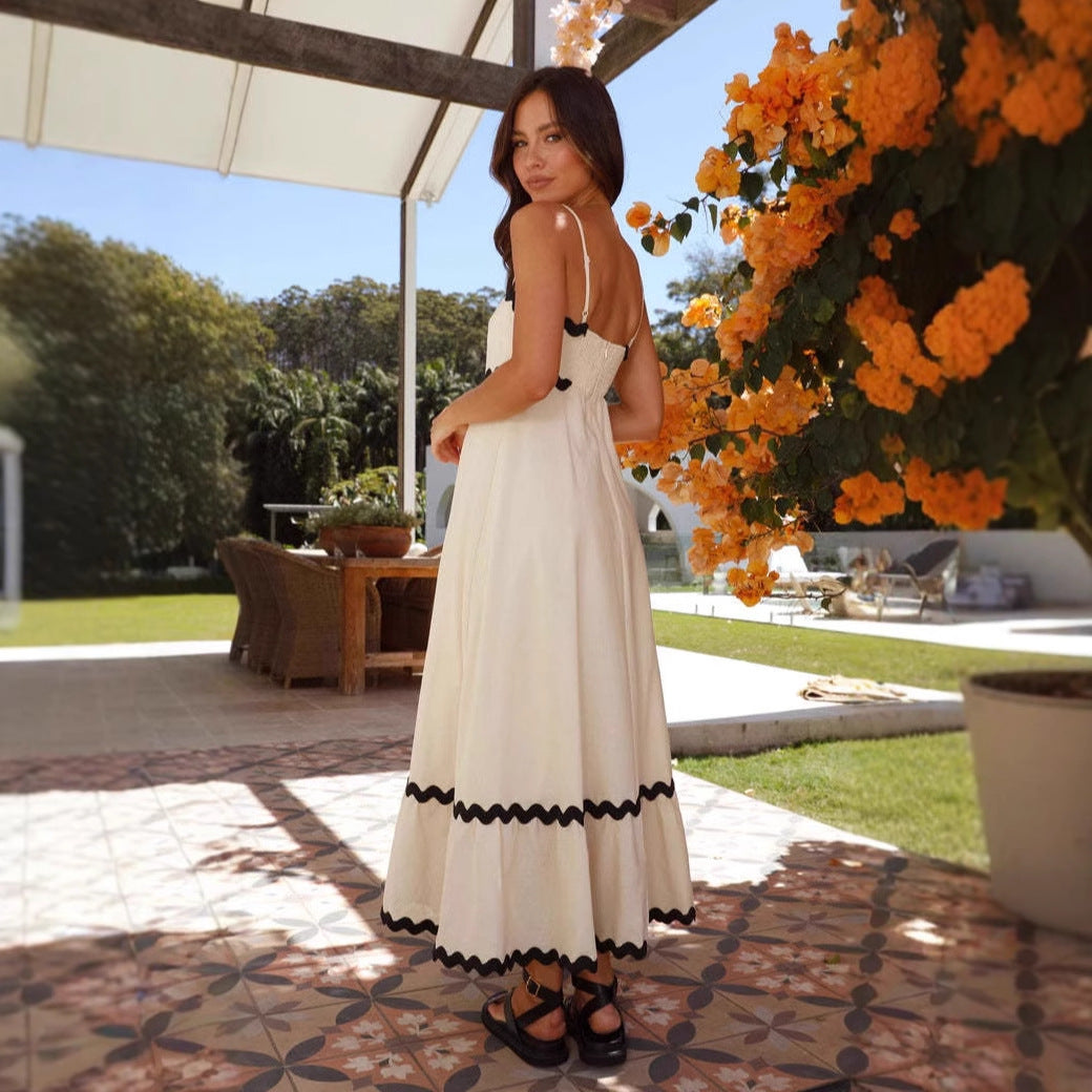 Helga A-Line Maxi Dress with Spaghetti Straps