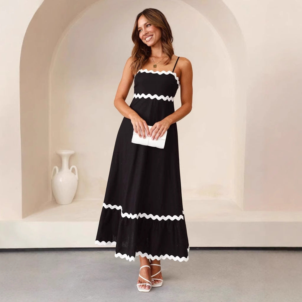 Helga A-Line Maxi Dress with Spaghetti Straps