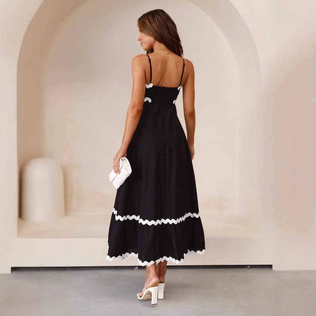 Helga A-Line Maxi Dress with Spaghetti Straps