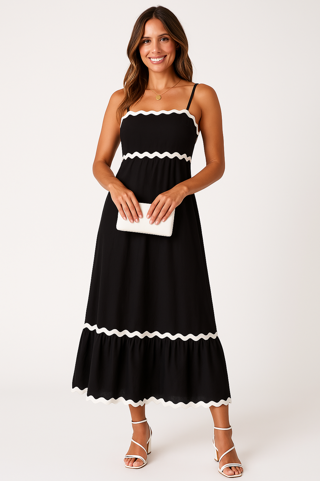 Helga A-Line Maxi Dress with Spaghetti Straps