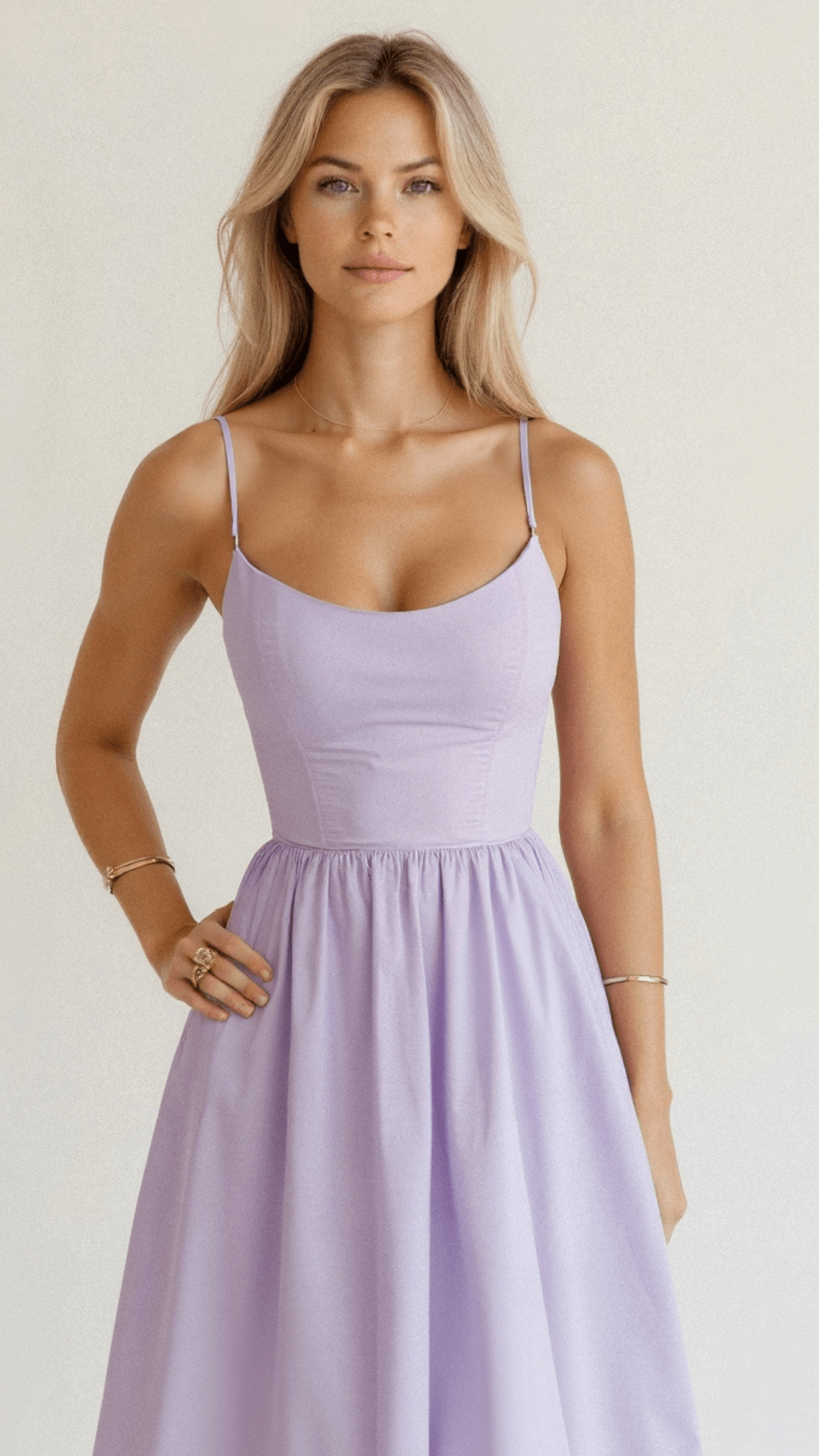 Regine A-Line Midi Dress with Ascot Neckline