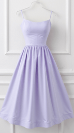 Regine A-Line Midi Dress with Ascot Neckline