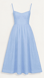 Regine A-Line Midi Dress with Ascot Neckline