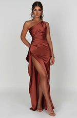 Petra One-Shoulder Slit Maxi Dress