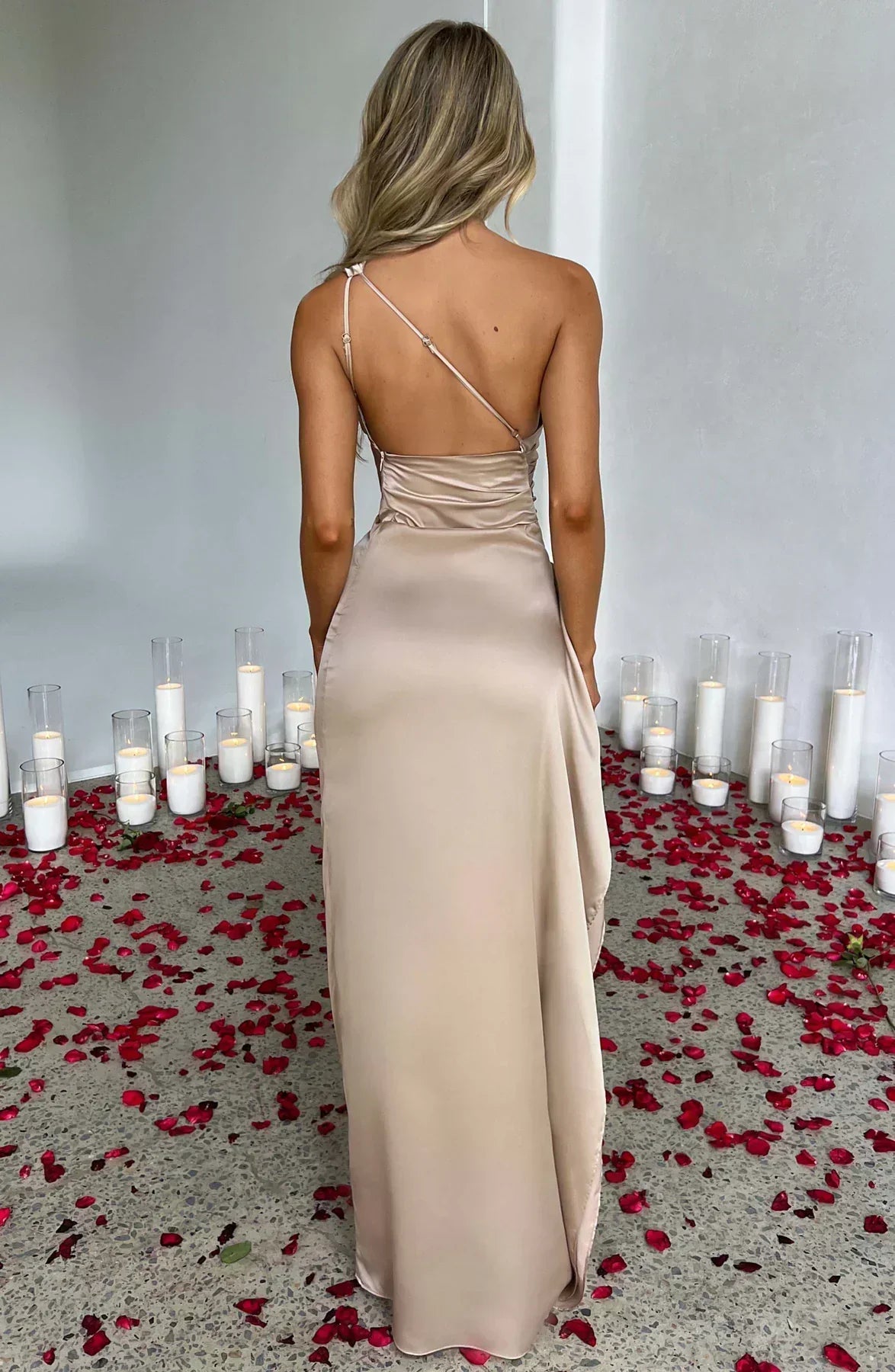 Petra One-Shoulder Slit Maxi Dress