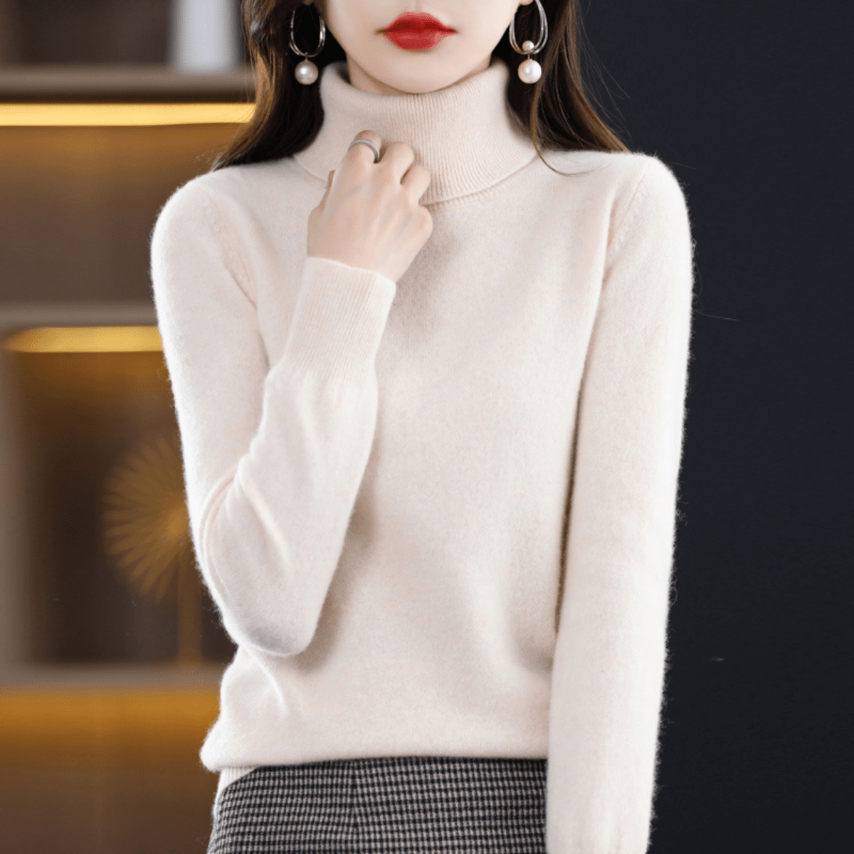 Elfriede Classic Turtleneck Knit Sweater