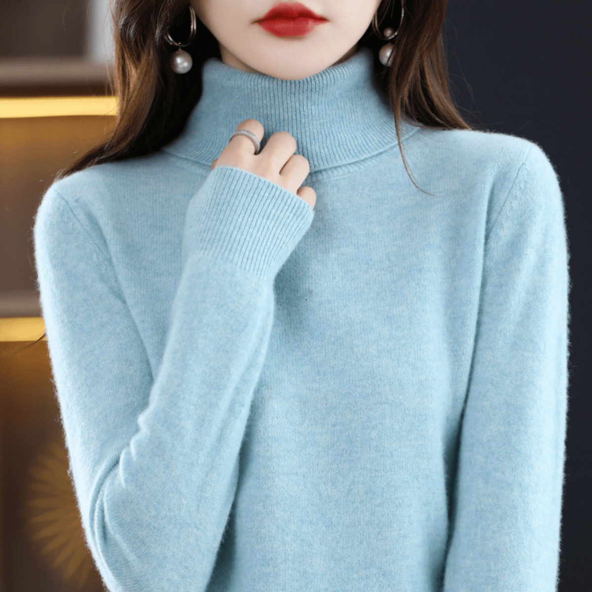 Elfriede Classic Turtleneck Knit Sweater