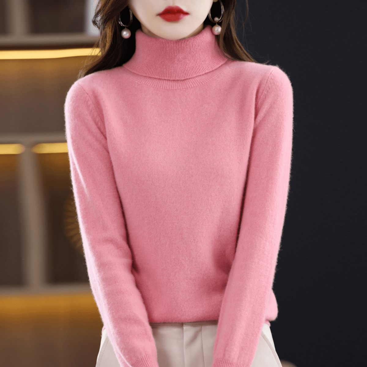 Elfriede Classic Turtleneck Knit Sweater