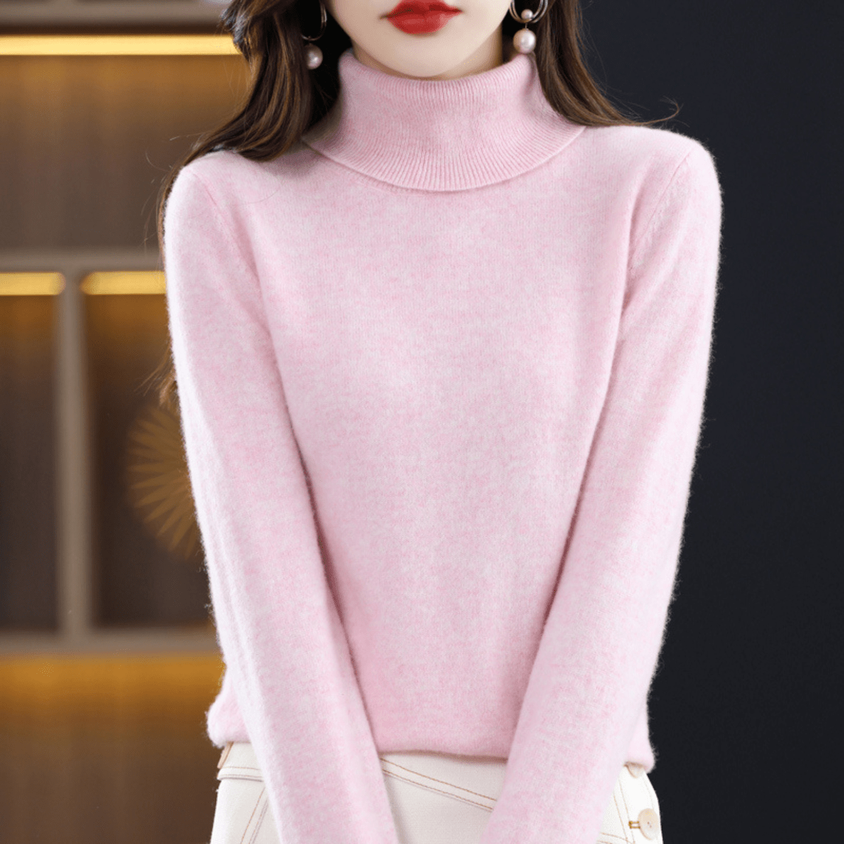 Elfriede Classic Turtleneck Knit Sweater