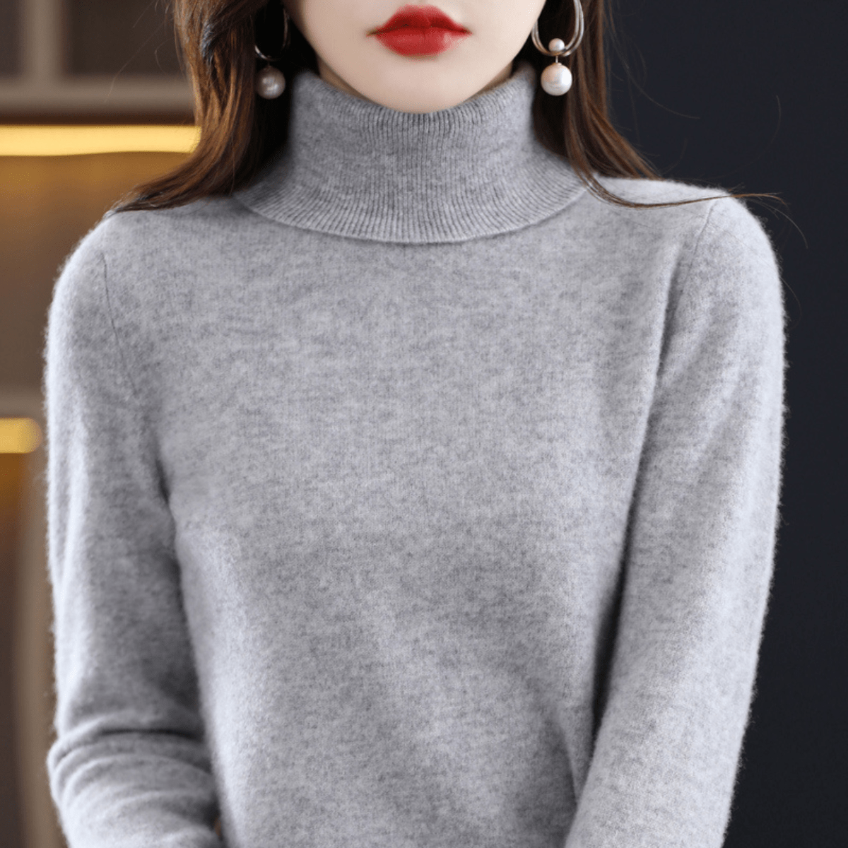 Elfriede Classic Turtleneck Knit Sweater
