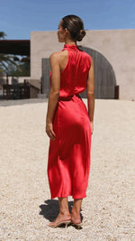 Elisa Draped Halter Midi Dress