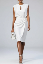 Katharina Keyhole Ruched Midi Dress
