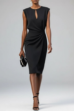 Katharina Keyhole Ruched Midi Dress