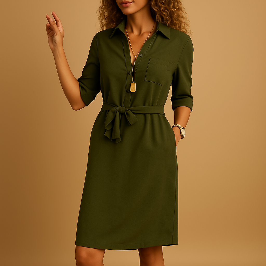 Johanna Belted Spring Shirtdress