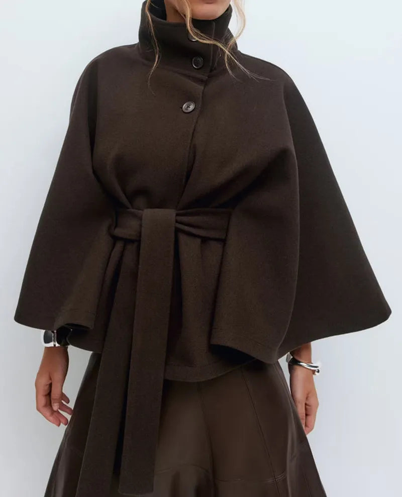 Felicia Belted Cape Coat