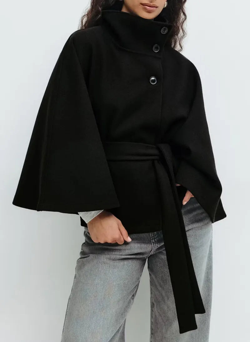Felicia Belted Cape Coat