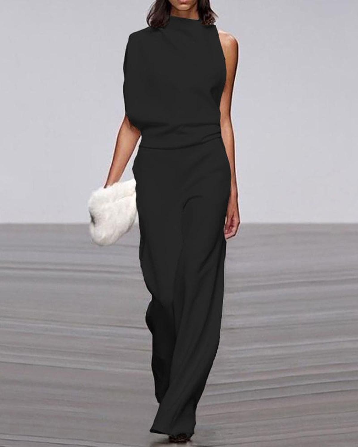 Viviane One-Shoulder Wide Leg Jumpsuit