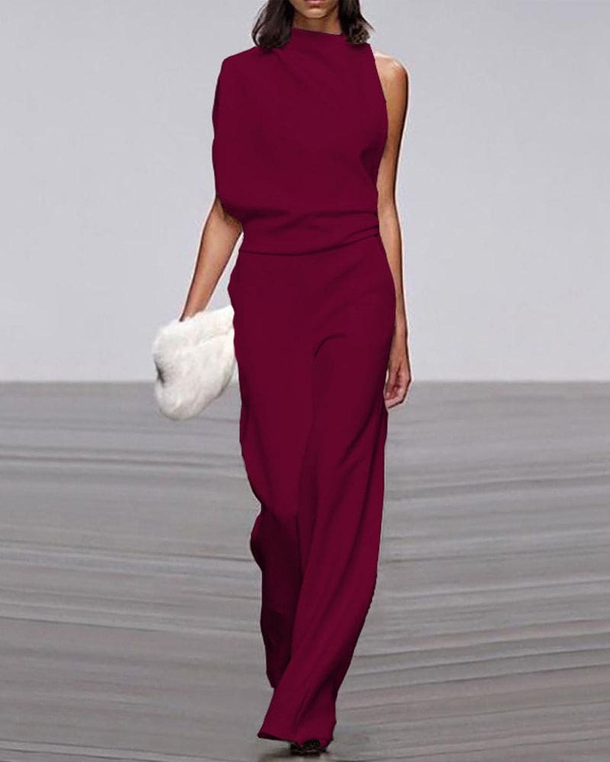 Viviane One-Shoulder Wide Leg Jumpsuit