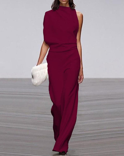 Viviane One-Shoulder Wide Leg Jumpsuit