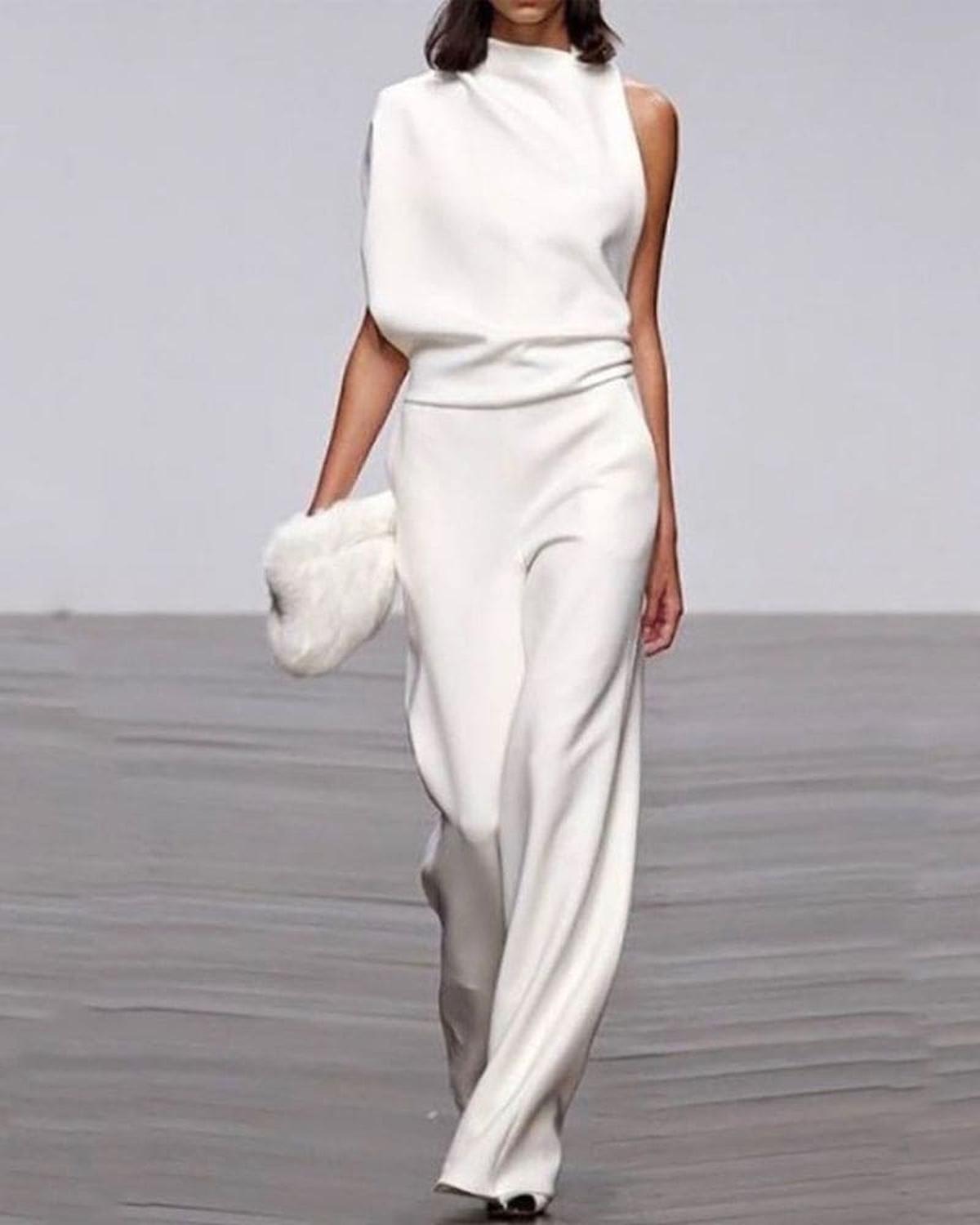 Viviane One-Shoulder Wide Leg Jumpsuit