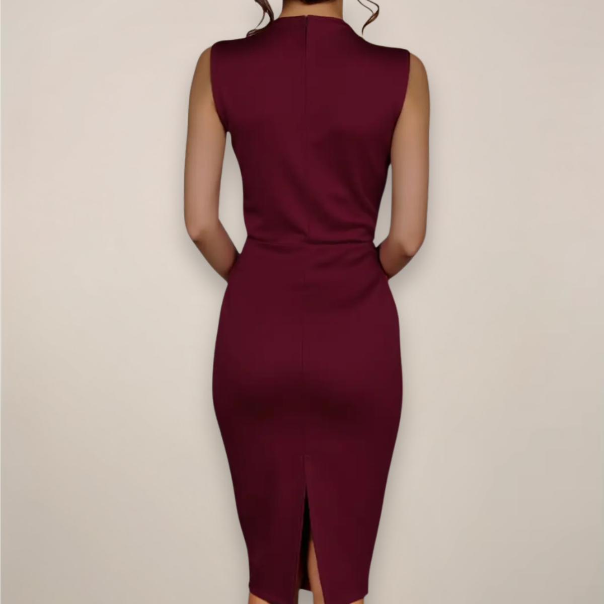 Nadine Sleeveless High-Neck Midi Dress