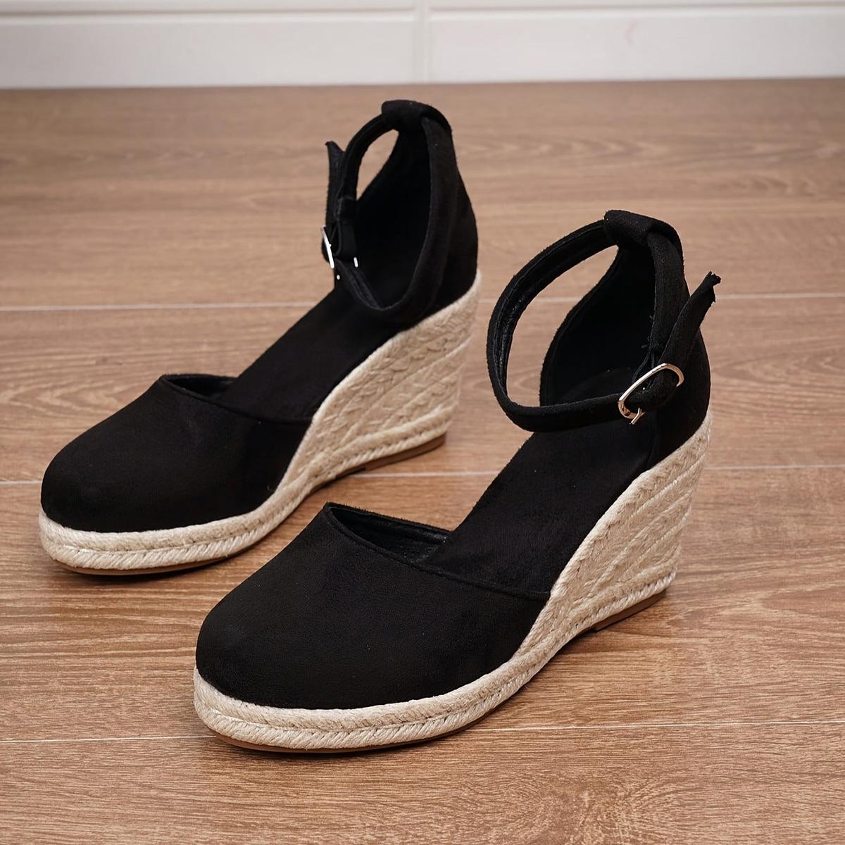 Anna Casual Wedge Sandals with Ankle Strap