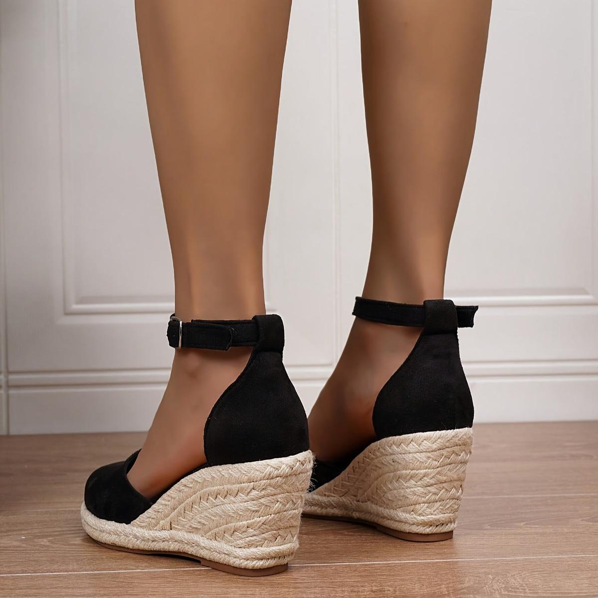 Anna Casual Wedge Sandals with Ankle Strap