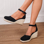 Anna Casual Wedge Sandals with Ankle Strap